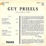 Achterzijde van de hoes van de platenopname DE KLEINE PRINS uit 1965 met een commentaar door Johan Anthierens.